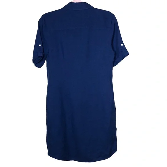 UNTUCKit Nancy Linen Dress Size 4 Navy Blue Minimalist Neutral Natural Fibers - Picture 2 of 8